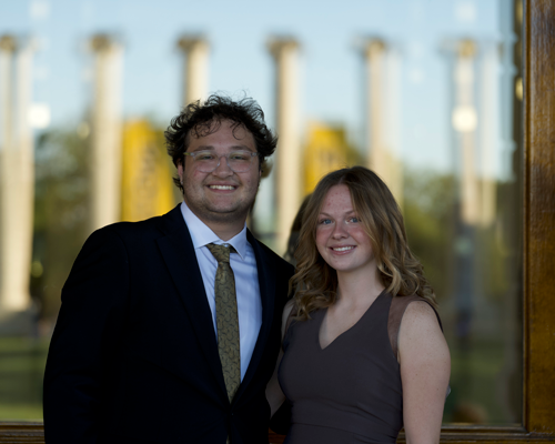 FYC Co-Directors pictured in front of the columns.